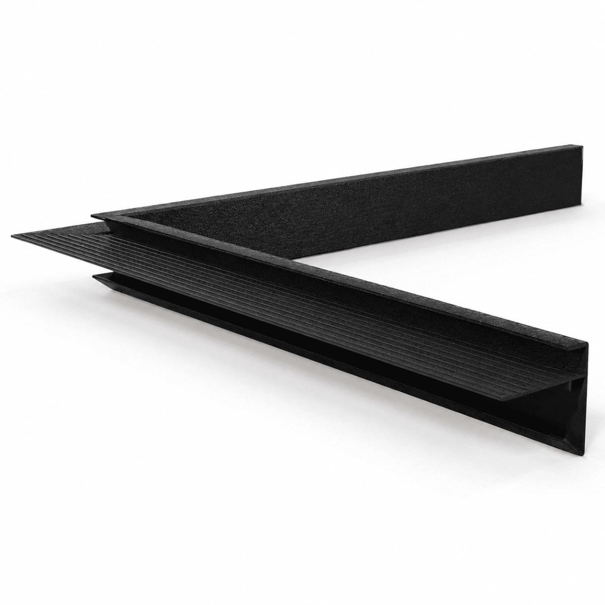 Aluminium Binnenhoek Zwart RAL9005 - 60 x 64 x 500 mm STRUCTUURLAK