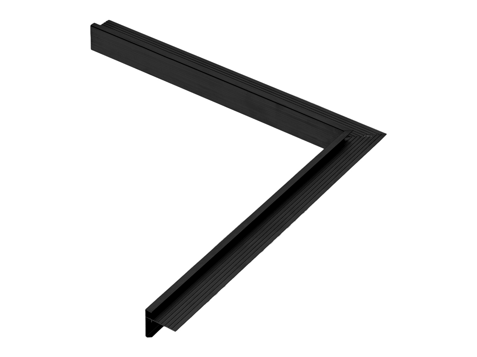 Aluminium Binnenhoek Zwart RAL9005 - 60 x 64 x 500 mm