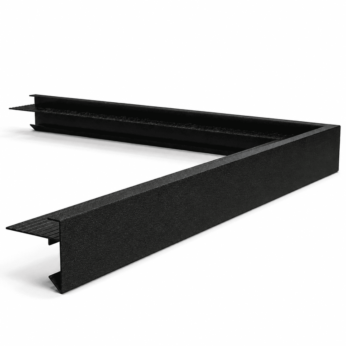 Aluminium Buitenhoek Zwart RAL9005 - 60 x 64 x 500 mm STRUCTUURLAK