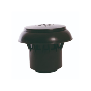 Bovenkap voor ventilatie dakdoorvoer 150-160 mm, zwart met ventilatieopeningen