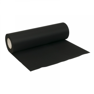 EPDM rol, zwart, deels uitgerold; 30 m lengte, 4,20 m breedte, dikte 1,20 mm
