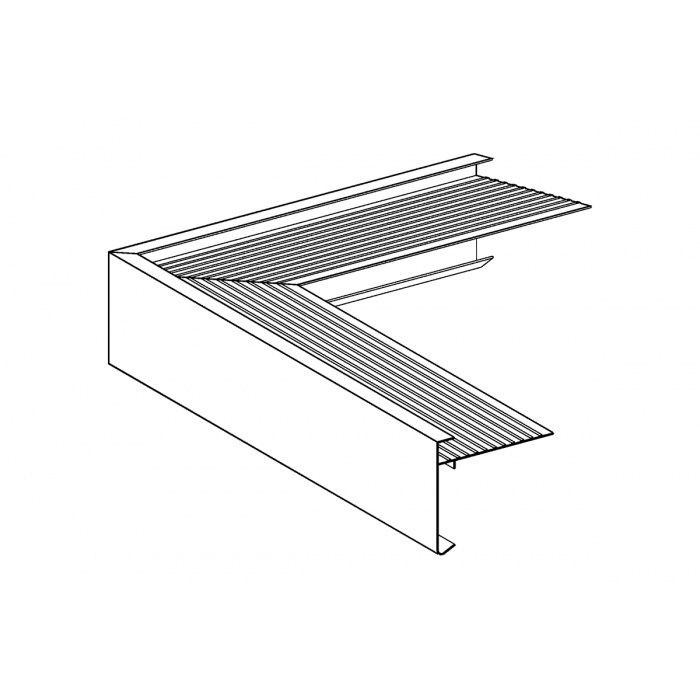 Aluminium Buitenhoek Zwart RAL9005 - 60 x 64 x 500 mm