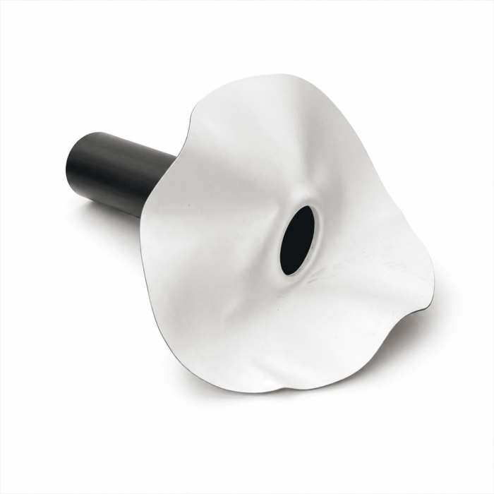Dakdoorvoer rond HWA PE Ø 75 mm met WITTE EPDM slabbe 30cm compleet