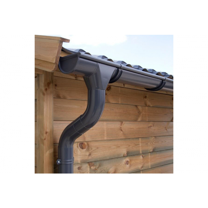 Verzinkte dakgootset compleet - enkelzijdig - 110 mm - antraciet - 340-1360 cm