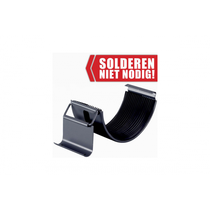 Verzinkte dakgootset compleet - enkelzijdig - 110 mm - antraciet - 340-1360 cm