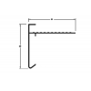 Aluminium Daktrim Zwart RAL9005 - 60 x 64 x 2500 mm