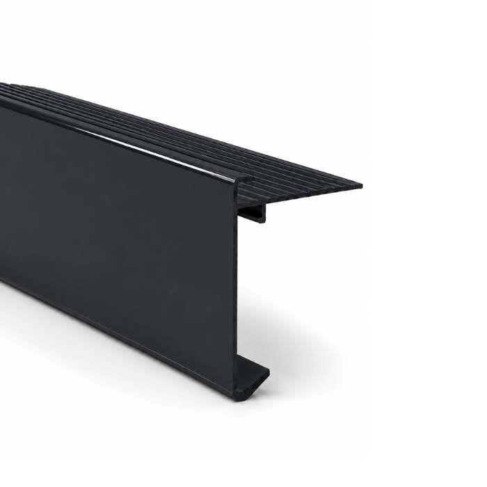 Aluminium Daktrim Zwartgrijs, RAL7021 45 x 45 x 2500mm