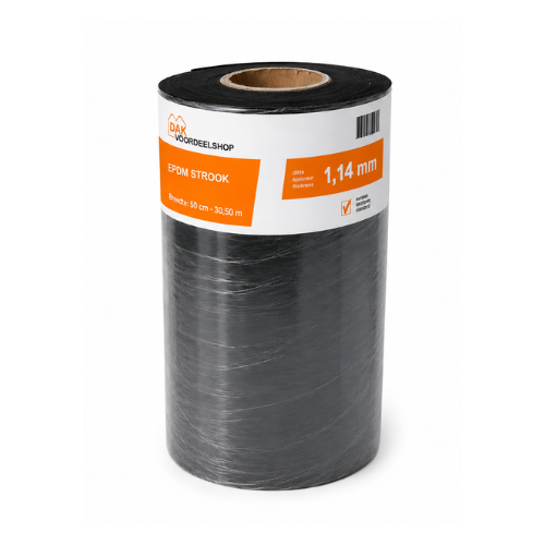 EPDM rol - 30,5 meter lengte - breedte 50 cm- dikte 1,14 mm - per rol