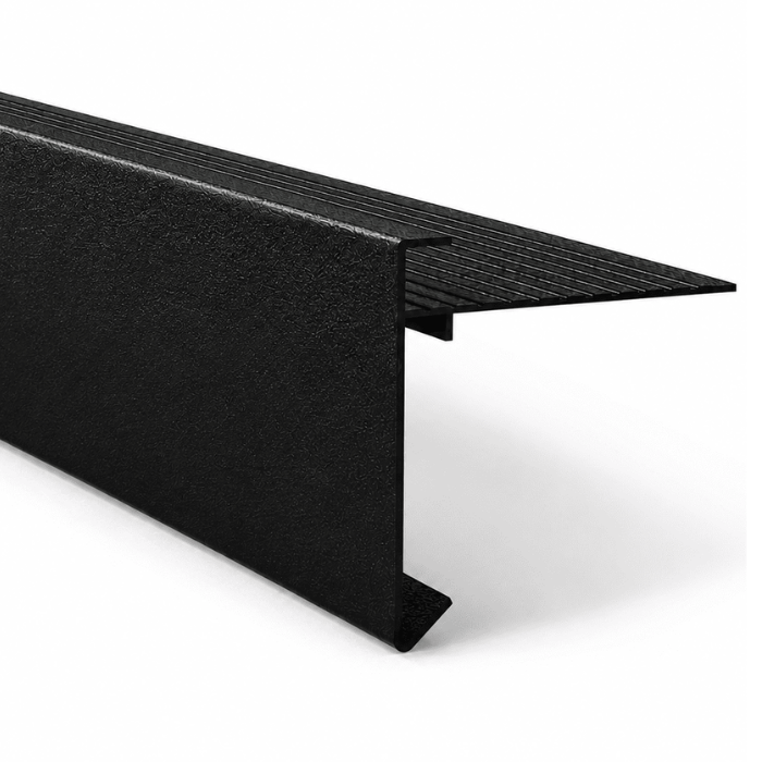 Aluminium Daktrim Zwart RAL9005 - 60 x 64 x 2500 mm STRUCTUURLAK