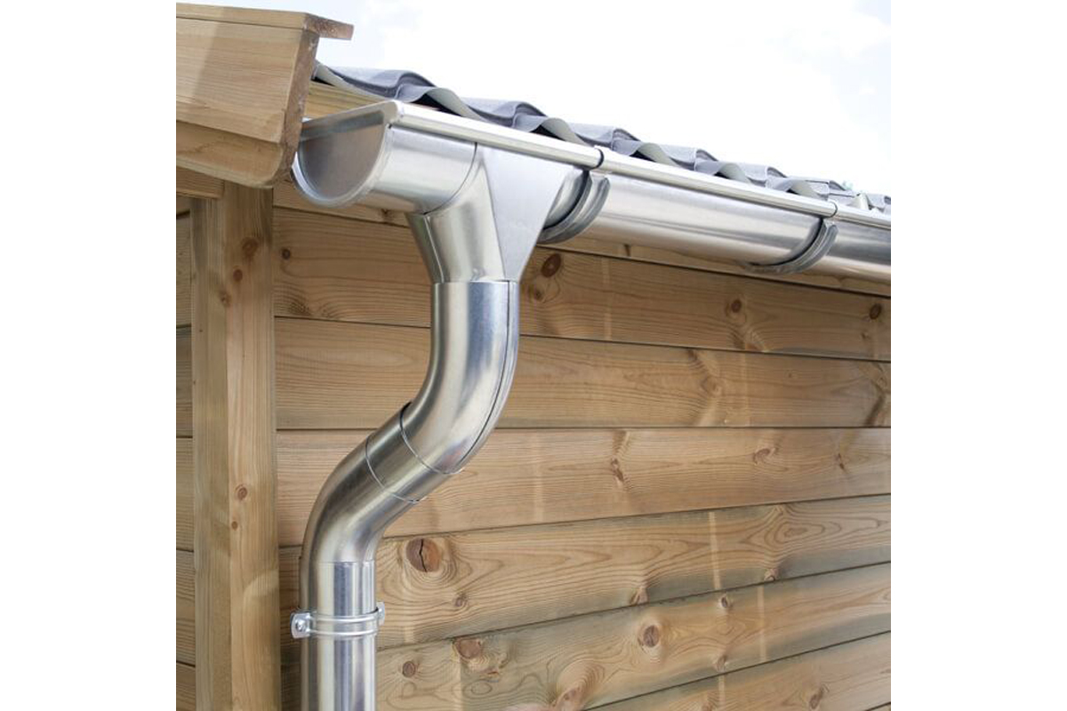 Verzinkte dakgootset compleet - enkelzijdig - 110 mm - zink - 340-1360 cm-510 cm
